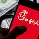 chick fil a logo on phone